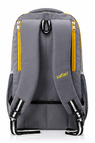 Safari Casual Travel Backpack – Grey & Yellow - Image 2