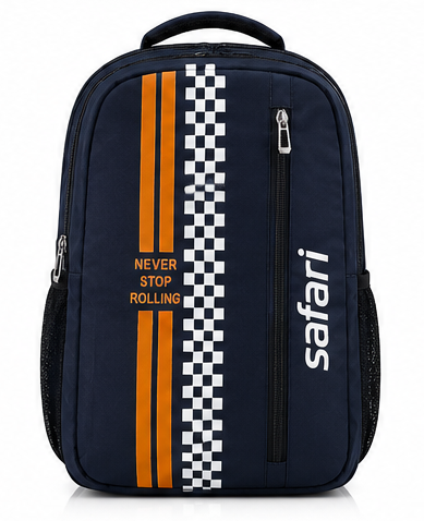 Safari Casual School & Travel Backpack – Navy Blue - Image 3