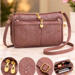 Women’s Premium Sling Bag | Stylish Multi-Zip Crossbody Handbag | Lightweight Daily Use Shoulder Bag