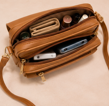 Women’s Premium Sling Bag | Stylish Tassel Crossbody Handbag | Multi-Zip Shoulder Bag for Daily Use - Image 3