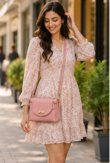 Pastel Pink Women's Sling Bag – Elegant & Stylish Crossbody Bag - Image 7