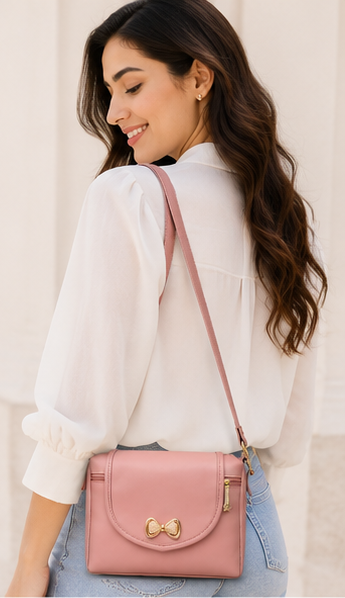 Pastel Pink Women's Sling Bag – Elegant & Stylish Crossbody Bag - Image 8
