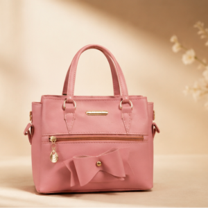 Women's Premium Pink Handbag – Elegant Bow Design Tote & Shoulder Bag for Women