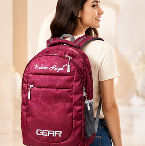 Star Royal School Backpack | Multi-Compartment Laptop Backpack | Lightweight College, Office & Travel Backpack | Maroon