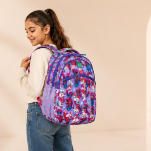 Kids School Backpack | Multi-Compartment School Bag | Lightweight Backpack for Girls | Casual Travel & Daily Use | Purple