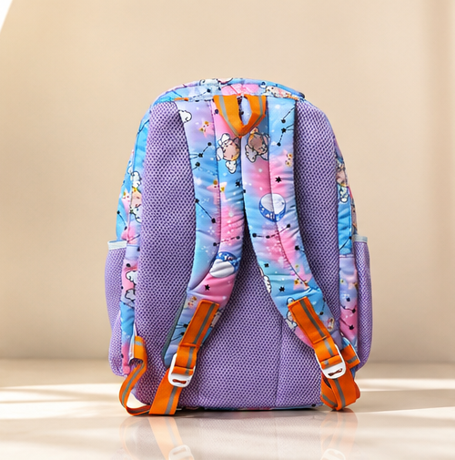 Kids School Backpack | Multi-Compartment School Bag | Lightweight Backpack for Girls | Cartoon Print | Casual Travel & Daily Use | Multicolor - Image 3