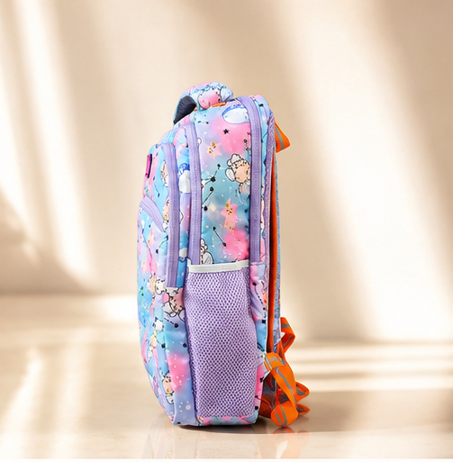 Kids School Backpack | Multi-Compartment School Bag | Lightweight Backpack for Girls | Cartoon Print | Casual Travel & Daily Use | Multicolor - Image 2