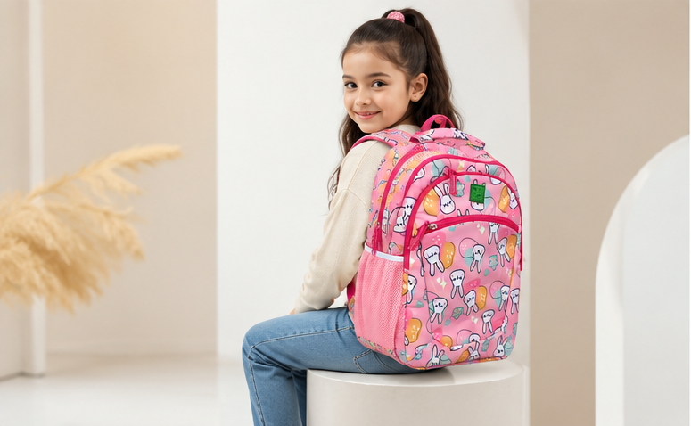 Kids School Backpack | Cute Cartoon School Bag | Multi-Compartment Backpack for Girls | Lightweight School, Travel & Daily Use | Multicolor