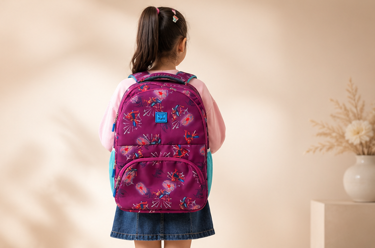 Kids School Backpack | Multi-Compartment School Bag | Lightweight Backpack for Girls | Cartoon Print | Casual Travel & Daily Use | Multicolor - Image 5