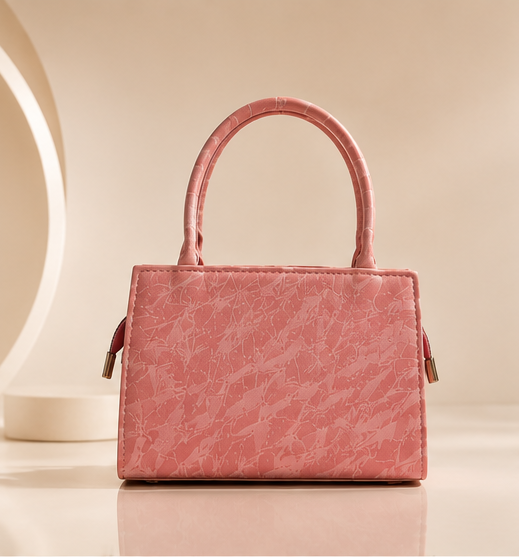 Women's Premium r Handbag | Elegant Satchel Shoulder Bag | Detachable Adjustable Sling Strap | Multi-Compartment Tote Bag | Dusty Pink - Image 3
