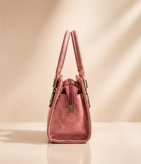 Women's Premium r Handbag | Elegant Satchel Shoulder Bag | Detachable Adjustable Sling Strap | Multi-Compartment Tote Bag | Dusty Pink - Image 2