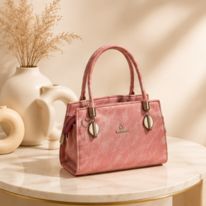 Women's Premium r Handbag | Elegant Satchel Shoulder Bag | Detachable Adjustable Sling Strap | Multi-Compartment Tote Bag | Dusty Pink