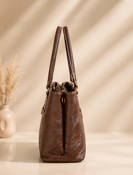Women's Premium Tote Bag | Office Handbag | Multi-Compartment Shoulder Bag | Large Capacity Shopper Bag | Brown - Image 3