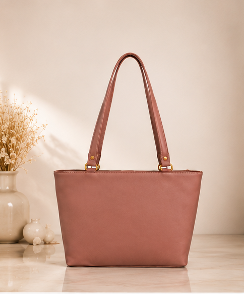 Women's Premium Tote Bag | Large Capacity Office Shoulder Handbag | Multi-Compartment Shopper Bag | Elegant Work & Travel Purse | Dusty Pink