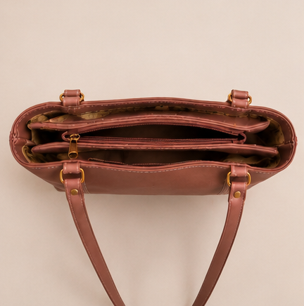 Women's Premium Tote Bag | Large Capacity Office Shoulder Handbag | Multi-Compartment Shopper Bag | Elegant Work & Travel Purse | Dusty Pink - Image 3