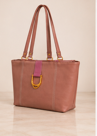 Women's Premium Tote Bag | Large Capacity Office Shoulder Handbag | Multi-Compartment Shopper Bag | Elegant Work & Travel Purse | Dusty Pink - Image 4
