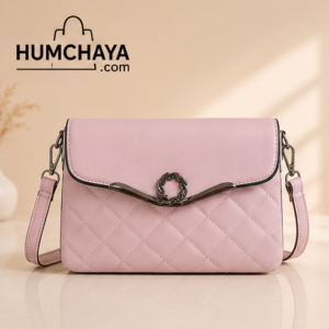 Women's Quilted Crossbody Sling Bag | Premium  Shoulder Bag | Multi-Compartment Messenger Purse | Adjustable Strap | Light Pink